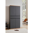 SCHUHSCHRANK 90/200/38 cm  - Graphitfarben/Schwarz, Design, Holzwerkstoff/Kunststoff (90/200/38cm) - Xora