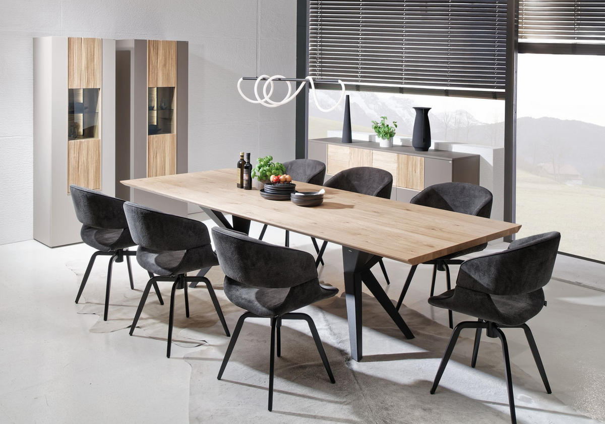 HIGHBOARD 127,9/132/42,9 cm Taupe, Wildeiche  127,9/132/42,9 cm  - Taupe/Wildeiche, Design, Glas/Holz (127,9/132/42,9cm) - Voglauer