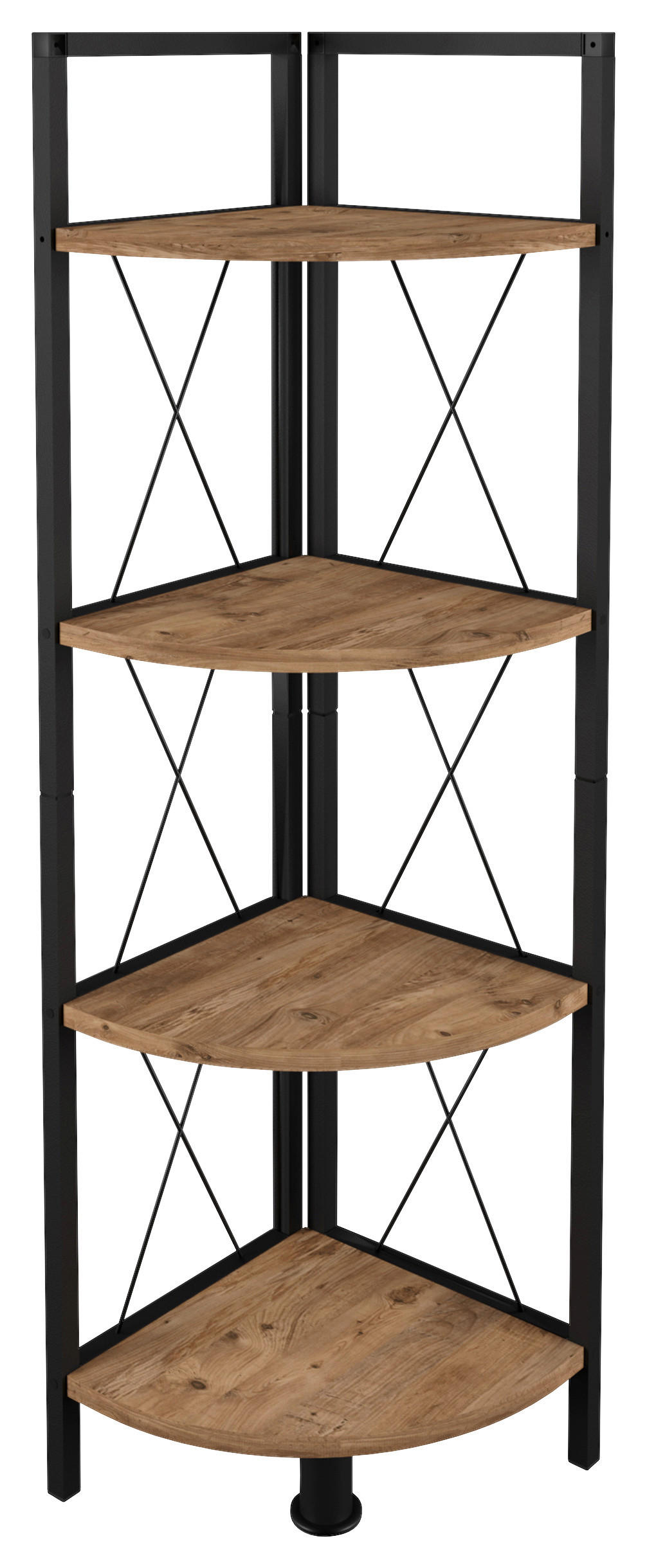 Eckregal Insasi Schwarz Honigeiche Dekor