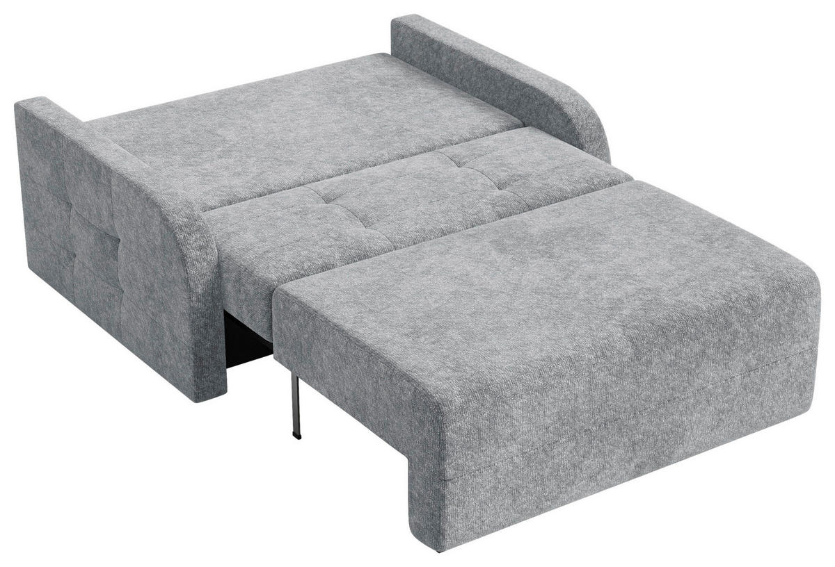 SCHLAFSOFA Chenille Blaugrau  inkl. Bettkasten, Schlaffunktion, Rücken echt, Liegefläche im Originalstoff  - Blaugrau/Schwarz, MODERN, Kunststoff/Textil (190/90/100cm) - Milino