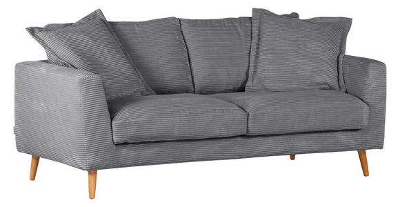 2,5-SITZER Amaro Cord Grau  - Naturfarben/Grau, ROMANTIK / LANDHAUS, Holz/Textil (195/69/100cm) - Landscape