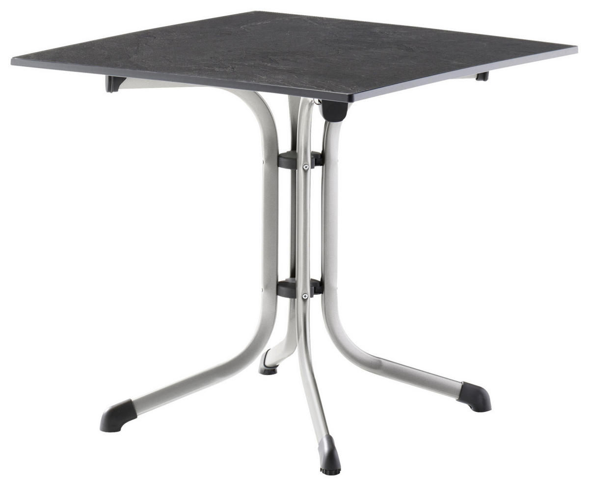 GARTENTISCH Holzwerkstoff Anthrazit, Graphitfarben quadratisch  - Anthrazit/Graphitfarben, MODERN, Holzwerkstoff/Metall (80/80/72cm) - Sieger