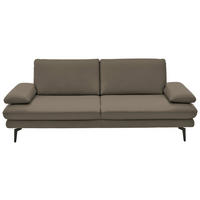 3-SITZER-SOFA in Leder Greige  - Greige/Schwarz, Design, Leder/Metall (222/86/104cm) - Dieter Knoll