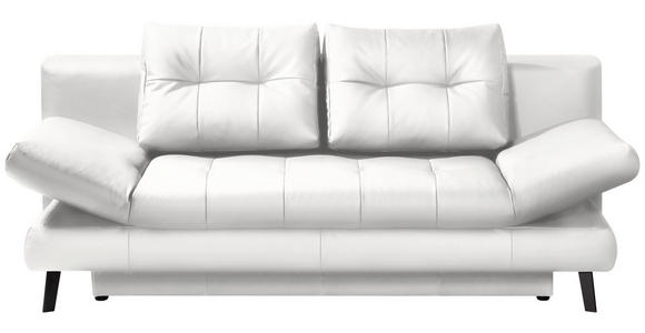 SCHLAFSOFA in Echtleder Weiß - Schwarz/Weiß, Design, Leder/Metall (209/94/94cm) - Novel