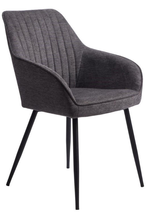 STOL MED ARMSTÖD  - mörkgrå/svart, Design, metall/textil (58/84/59cm) - Niels Andersson