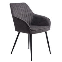 STOL MED ARMSTÖD  - mörkgrå/svart, Design, metall/textil (58/84/59cm) - Niels Andersson