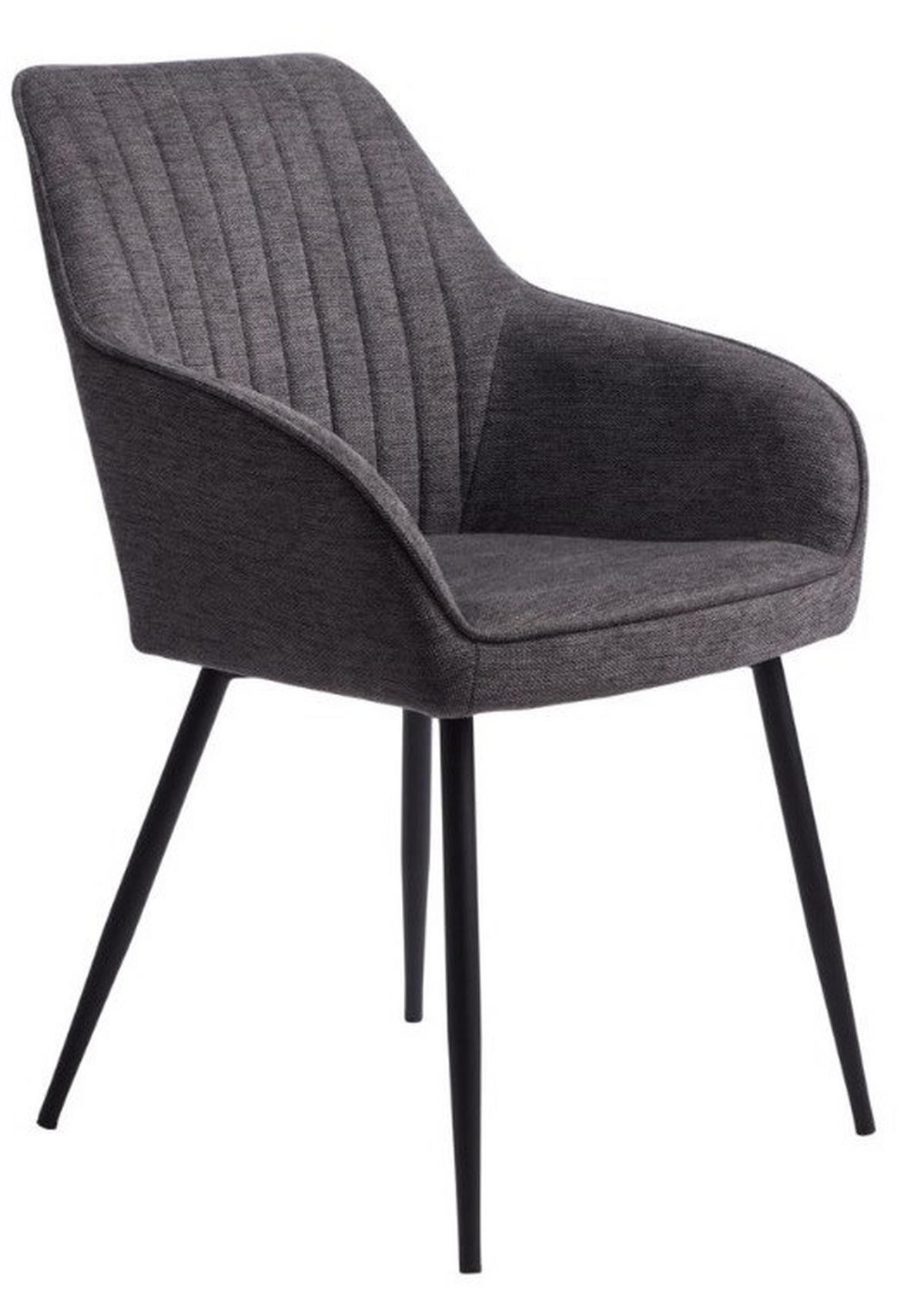 STOL MED ARMSTÖD  - mörkgrå/svart, Design, metall/textil (58/84/59cm) - Niels Andersson