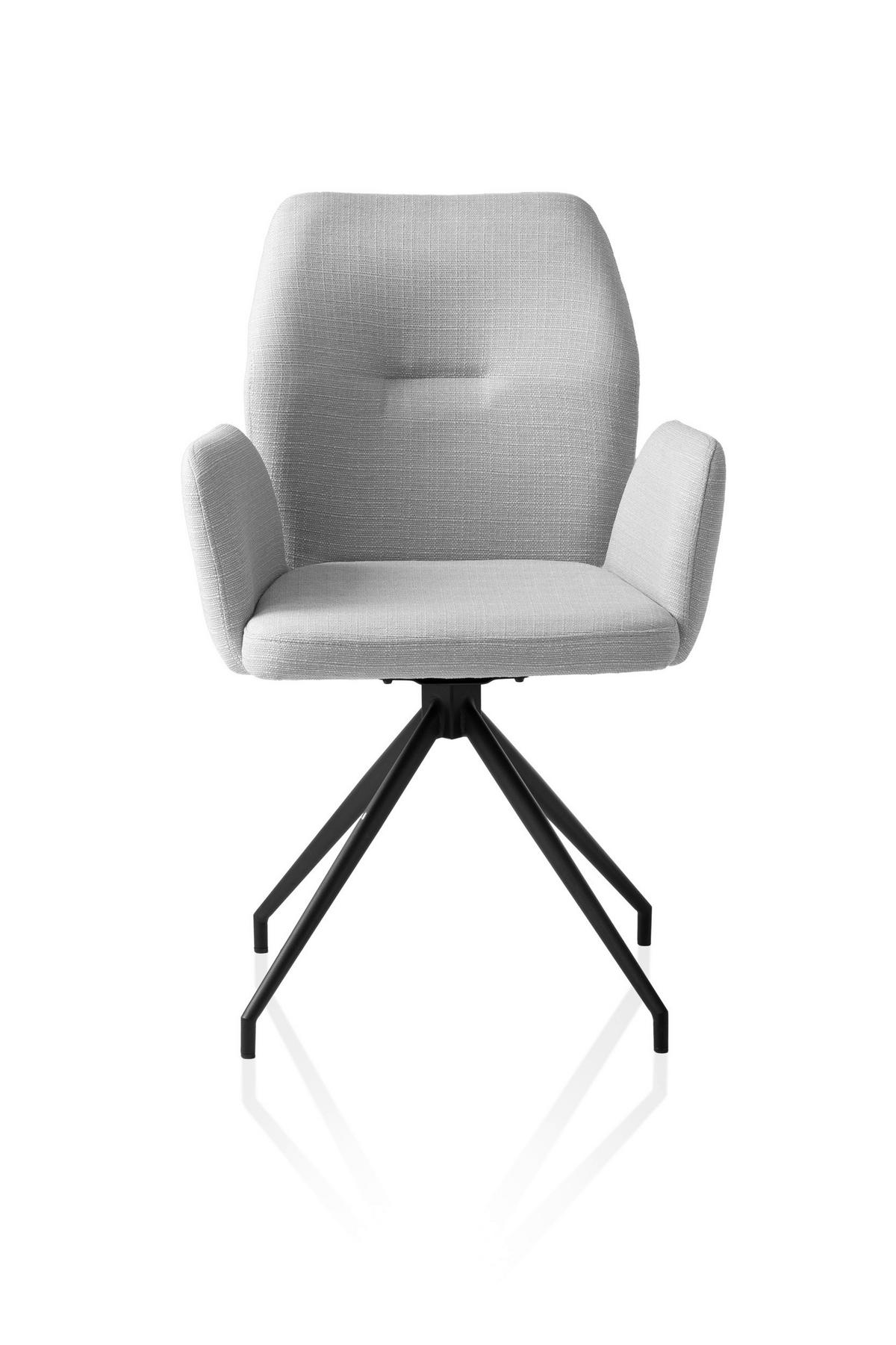 OTOČNÁ STOLIČKA, tkaná textília, svetlosivá - čierna/svetlosivá, Modern, kov/textil (59/88/58cm) - Livetastic