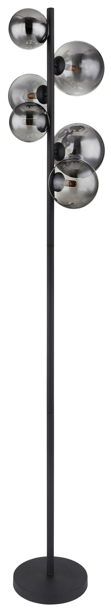 LED-STEHLEUCHTE 28,5/155 cm   - Schwarz, Design, Glas/Metall (28,5/155cm) - Dieter Knoll