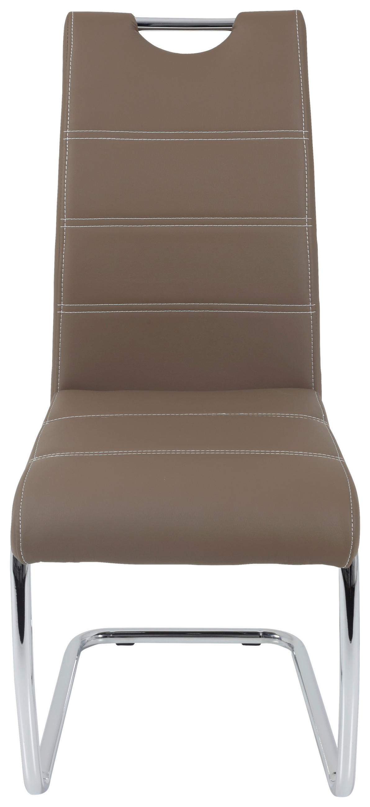 SCHWINGSTUHL  in Lederlook  - Chromfarben/Dunkelbraun, Design, Textil/Metall (43/98/59cm) - Carryhome
