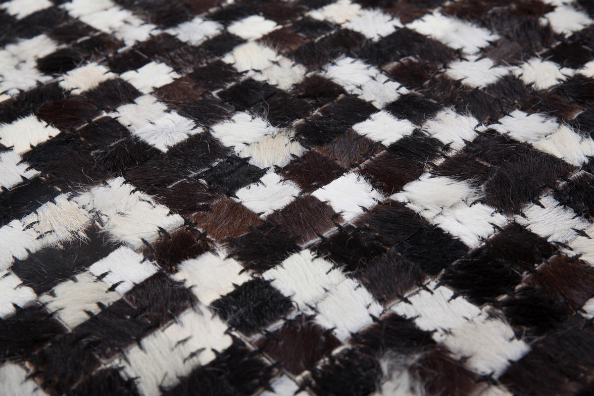 KOŽNI TEPIH 200/290 cm   smeđa  Patchwork  - smeđa, Natur, koža/tekstil (200/290cm)