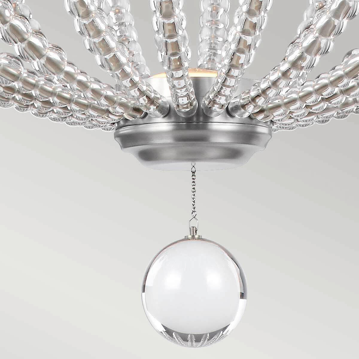 HÄNGELEUCHTE 81.3/108 cm    - Nickelfarben, Design, Glas/Metall (81.3/108cm) - Elstead Lighting