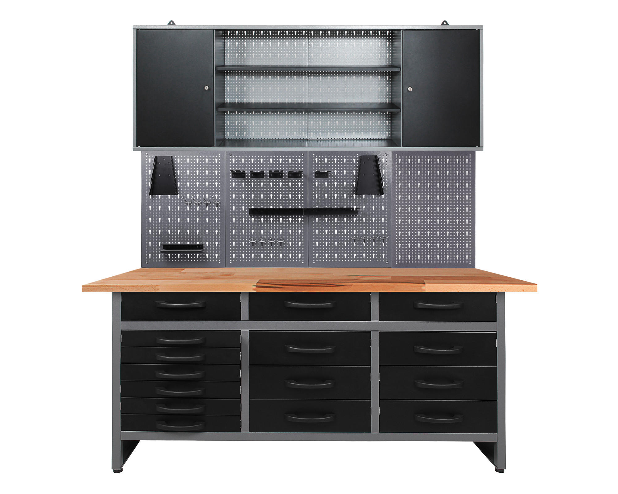 Werkbank-set Konny B: 160 Cm Anthrazit/grau