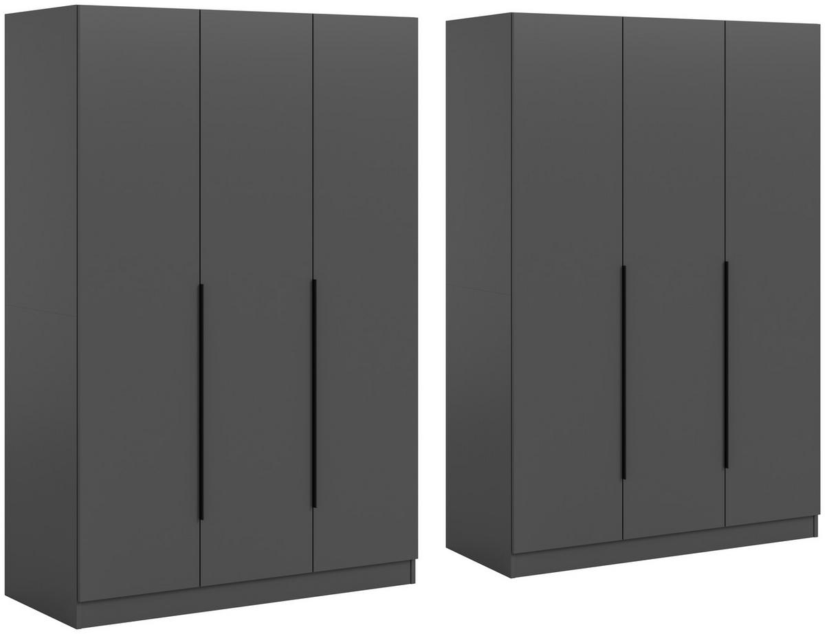 DREHTÜRENSCHRANK  in Anthrazit  - Anthrazit/Schwarz, MODERN, Holzwerkstoff/Kunststoff (240/181/52cm) - MID.YOU