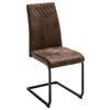 SCHWINGSTUHL  in Eisen Lederlook  - Schwarz/Braun, Design, Textil/Metall (42/94/60cm) - Ti'me