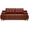 SCHLAFSOFA Webstoff Rostfarben  - Rostfarben/Schwarz, Design, Holz/Textil (206/77-87/102cm) - Novel