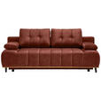 SCHLAFSOFA in Webstoff Rostfarben  - Rostfarben/Schwarz, Design, Holz/Textil (206/77-87/102cm) - Novel