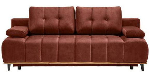 SCHLAFSOFA in Webstoff Rostfarben  - Rostfarben/Schwarz, Design, Holz/Textil (206/77-87/102cm) - Novel