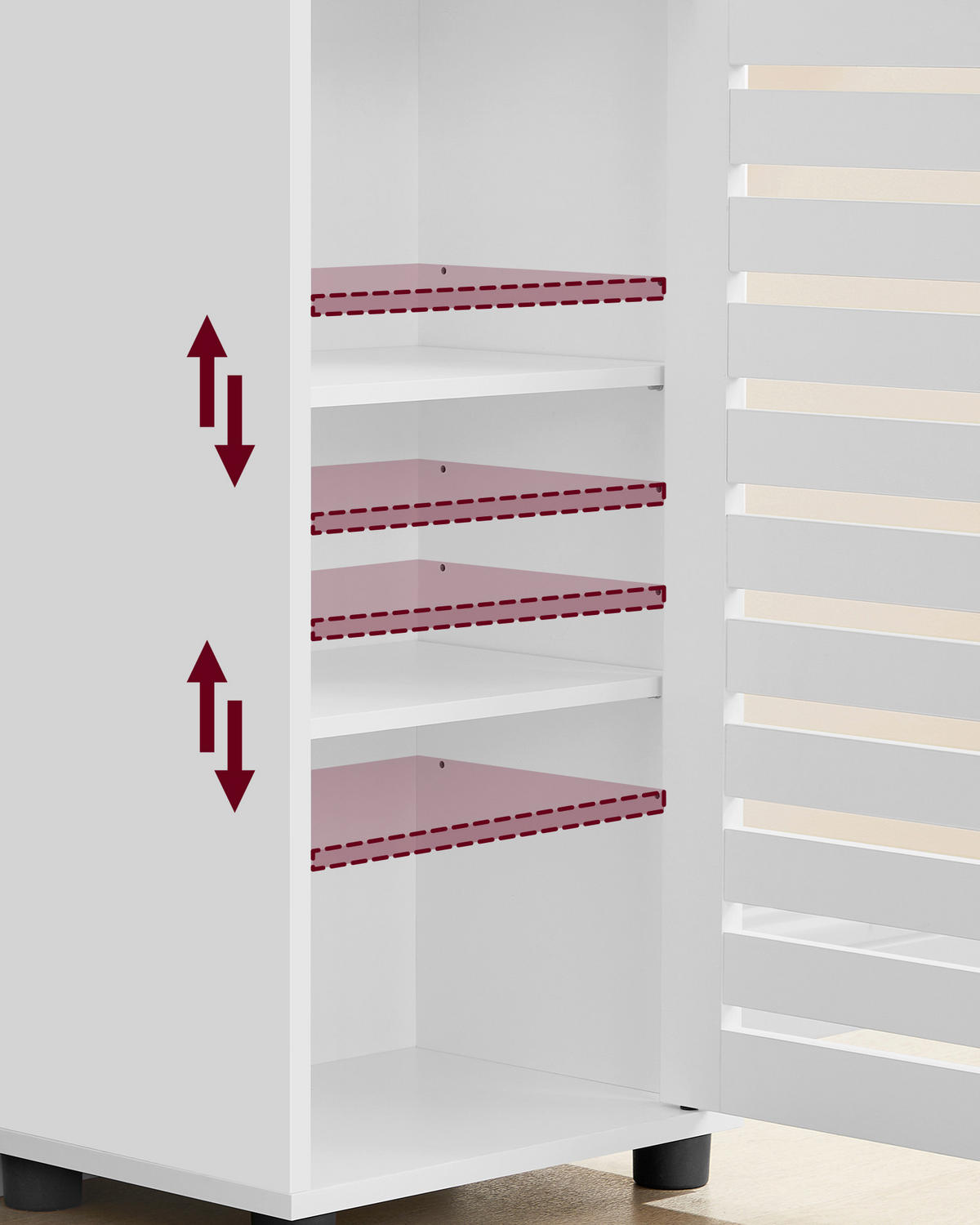 VYSOKÁ SKRINKA, biela, biela, 40/167/30 cm - čierna/biela, Modern, kov/kompozitné drevo (40/167/30cm) - MID.YOU