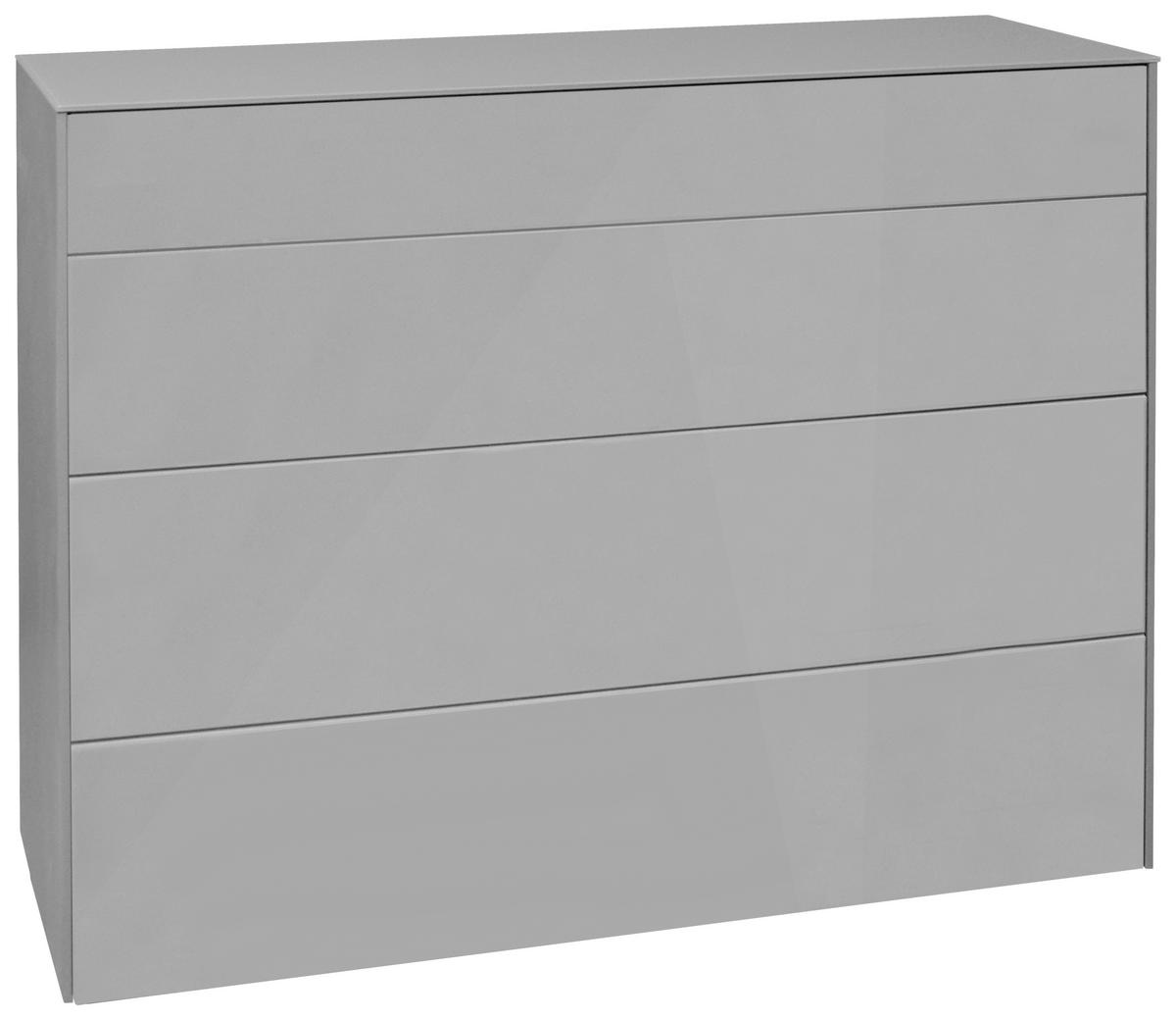 SIDEBOARD Imola  in 121/89/42 cm  - Hellgrau/Schwarz, Design, Glas/Holzwerkstoff (121/89/42cm) - Novel