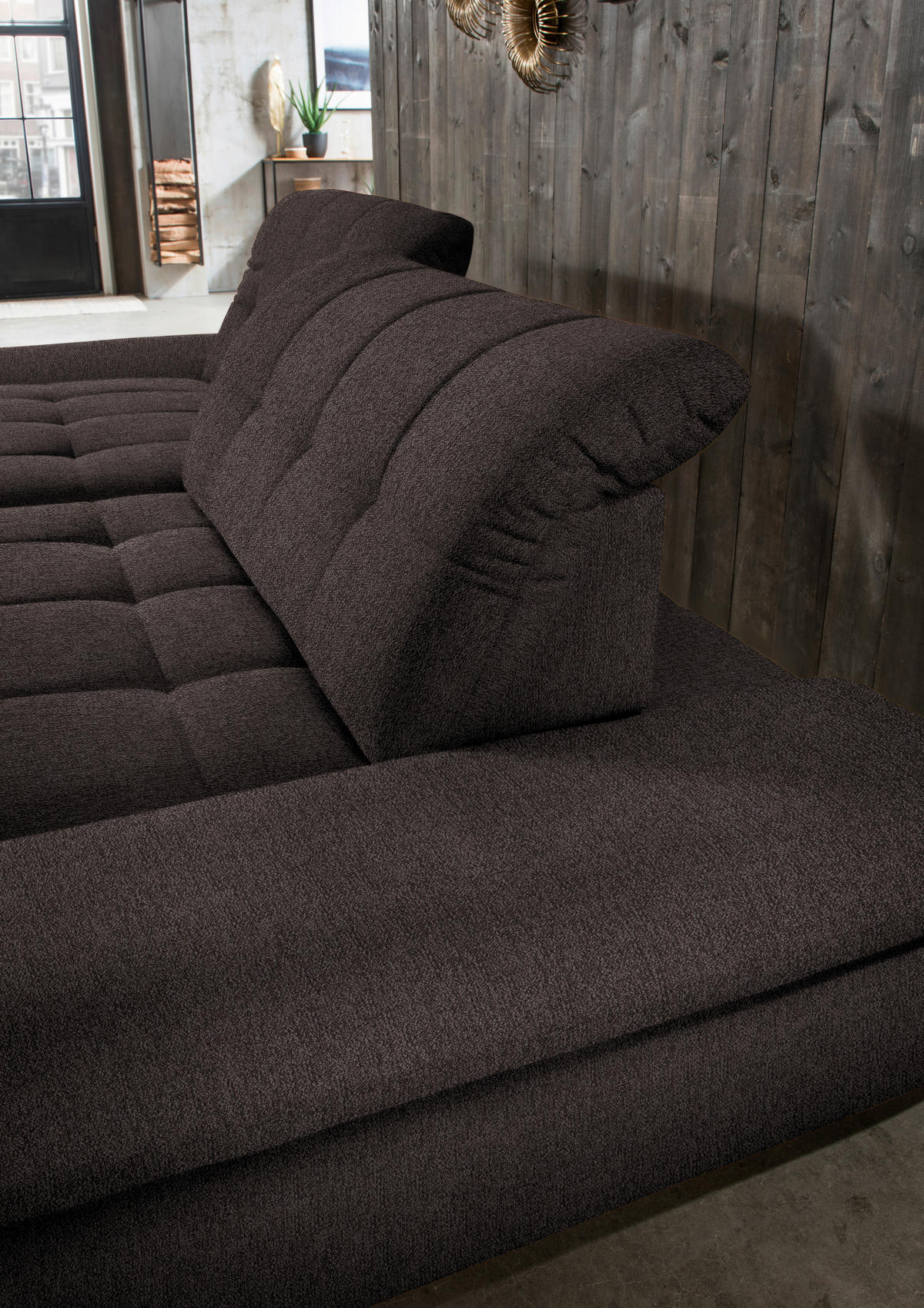 ECKSOFA in Mikrofaser Braun  - Schwarz/Braun, Design, Textil/Metall (198/290cm) - Xora