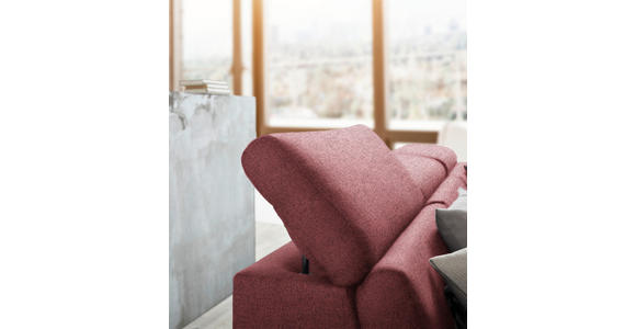 ECKSOFA inkl. Funktionen Hellrot Webstoff - Hellrot/Silberfarben, Design, Textil/Metall (250/167cm) - Xora