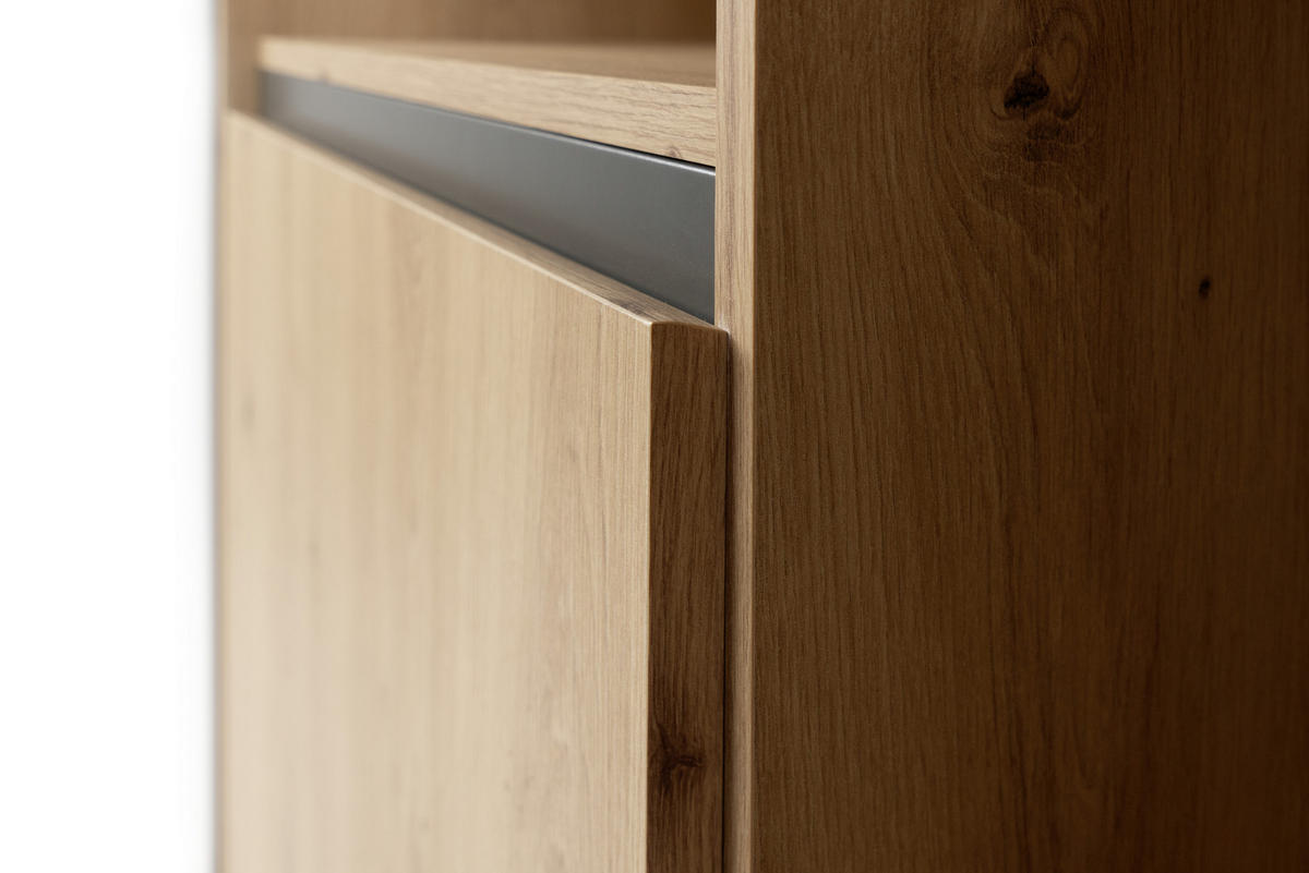 VISOKA KOMODA, antracit, barve hrasta  - barve hrasta/antracit, Moderno, leseni material (120/140/40cm) - MID.YOU