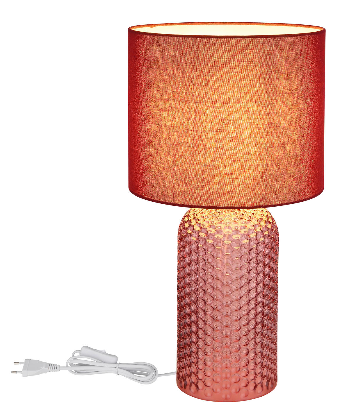 BORDSLAMPA SOFIA 26,5/50 cm   - vit/röd, Basics, glas/textil (26,5/50cm)