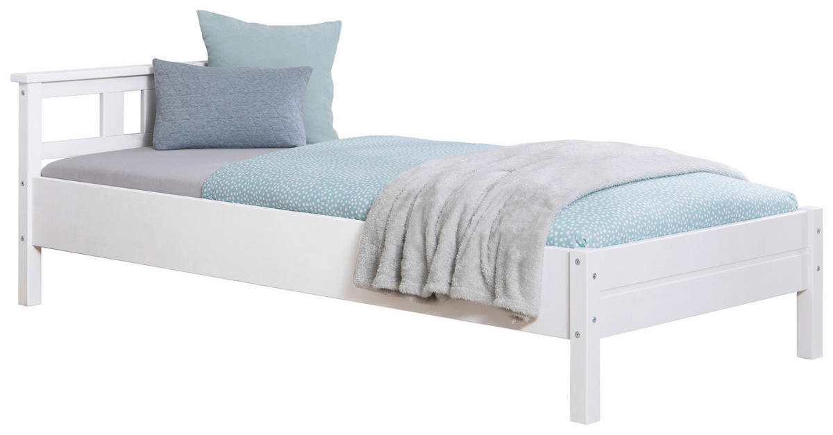 Bett Merci ca. 100x200 cm 100/200 cm  Weiss   - Weiss, Konventionell, Holz (100/200cm) - MID.YOU