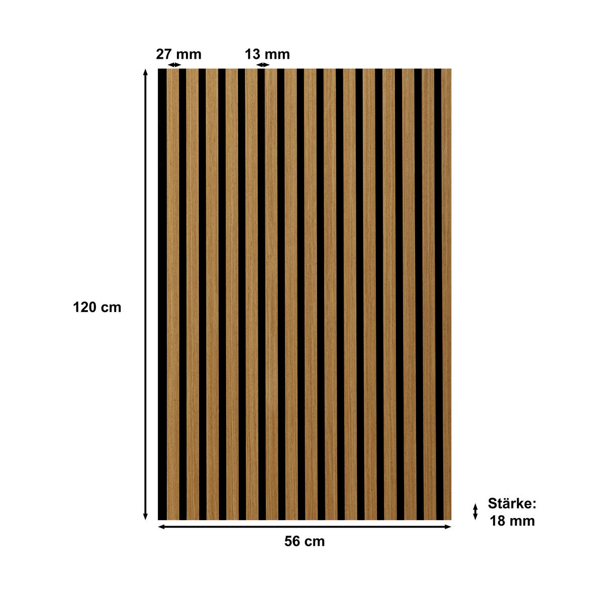 AKUSTIKPANEEL Echtholz Eiche geölt Sonido Elements  - Eichefarben, Basics, Holz/Holzwerkstoff (56/120/1.8cm) - Novel