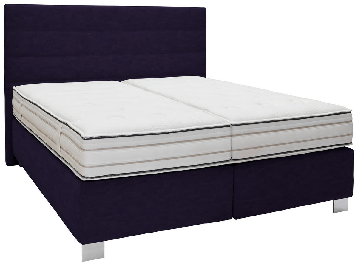 BOXSPRINGBETT 180/200 cm  in Schwarz  - Alufarben/Schwarz, Konventionell, Holzwerkstoff/Textil (180/200cm) - Dieter Knoll