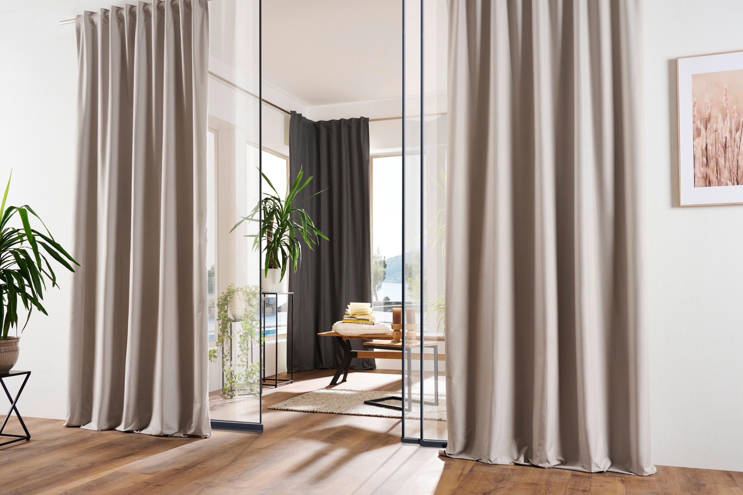 HOTOVÝ ZÁVES, black-out (neprepúšťa svetlo), 135/300 cm - piesková, Basics, textil (135/300cm) - Esposa