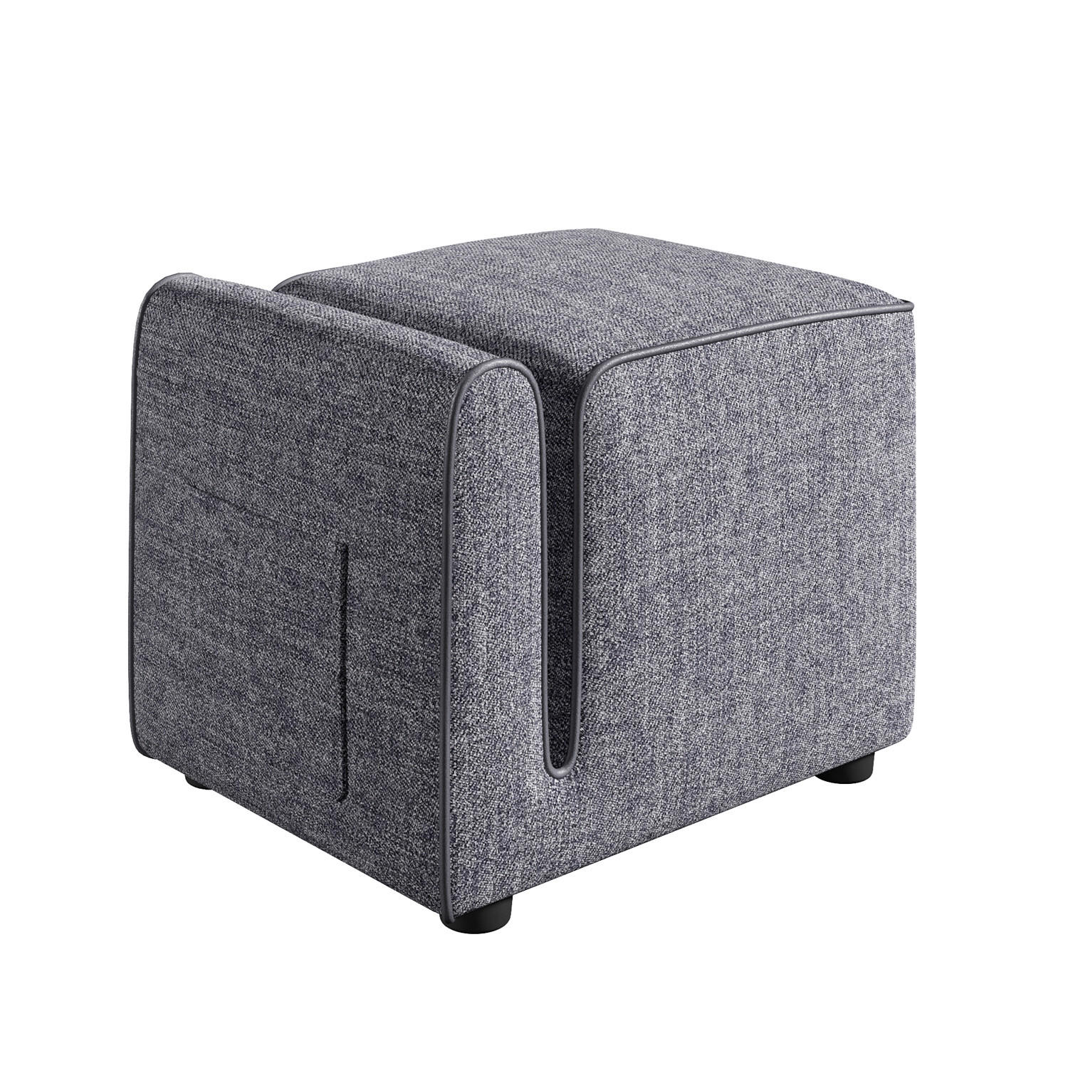 Livetastic Hocker Paris Fußbank Grau 53x43x42 cm