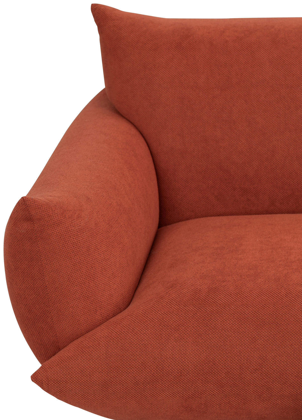 SOFA Mikrofaser Terracotta  - Terracotta/Schwarz, Trend, Textil/Metall (185/77/83cm) - P & B