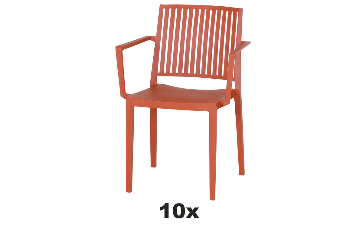 GARTENSESSEL-SET Kunststoff Rot  - Rot, Basics, Kunststoff (57/80/56cm) - Siena Garden