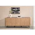 SIDEBOARD LINO 181/75/40 cm  - Eichefarben/Schwarz, Design, Holzwerkstoff/Metall (181/75/40cm) - Xora