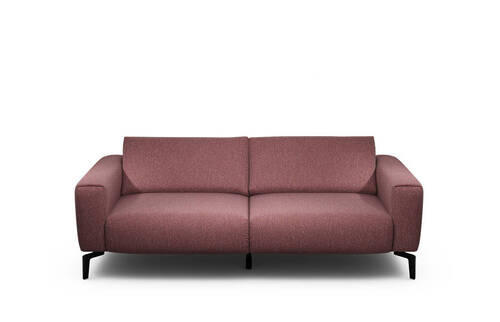 2,5-SITZER in Chenille Rot  - Rot/Schwarz, Design, Textil/Metall (220/86/86-94cm) - SENSOO