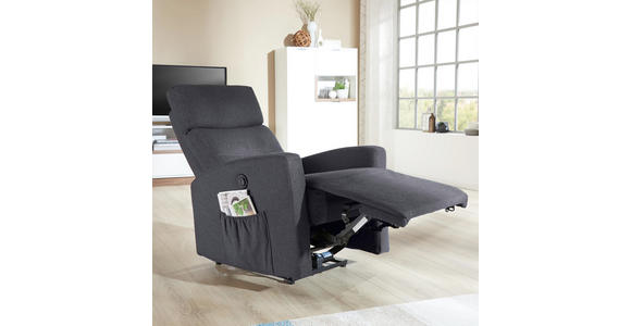 FERNSEHSESSEL in Metall, Textil Anthrazit - Anthrazit/Weiß, KONVENTIONELL, Textil/Metall (76/87-102/93-156cm) - Carryhome