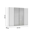 SCHWEBETÜRENSCHRANK 271/235/68 cm 4-türig Grau, Weiß  - Chromfarben/Weiß, KONVENTIONELL, Glas/Holzwerkstoff (271/235/68cm) - Novel