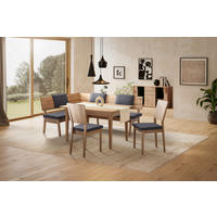 ECKBANKGRUPPE in Holz, Textil Anthrazit, Wildeiche  - Wildeiche/Anthrazit, Natur, Holz/Textil - Linea Natura