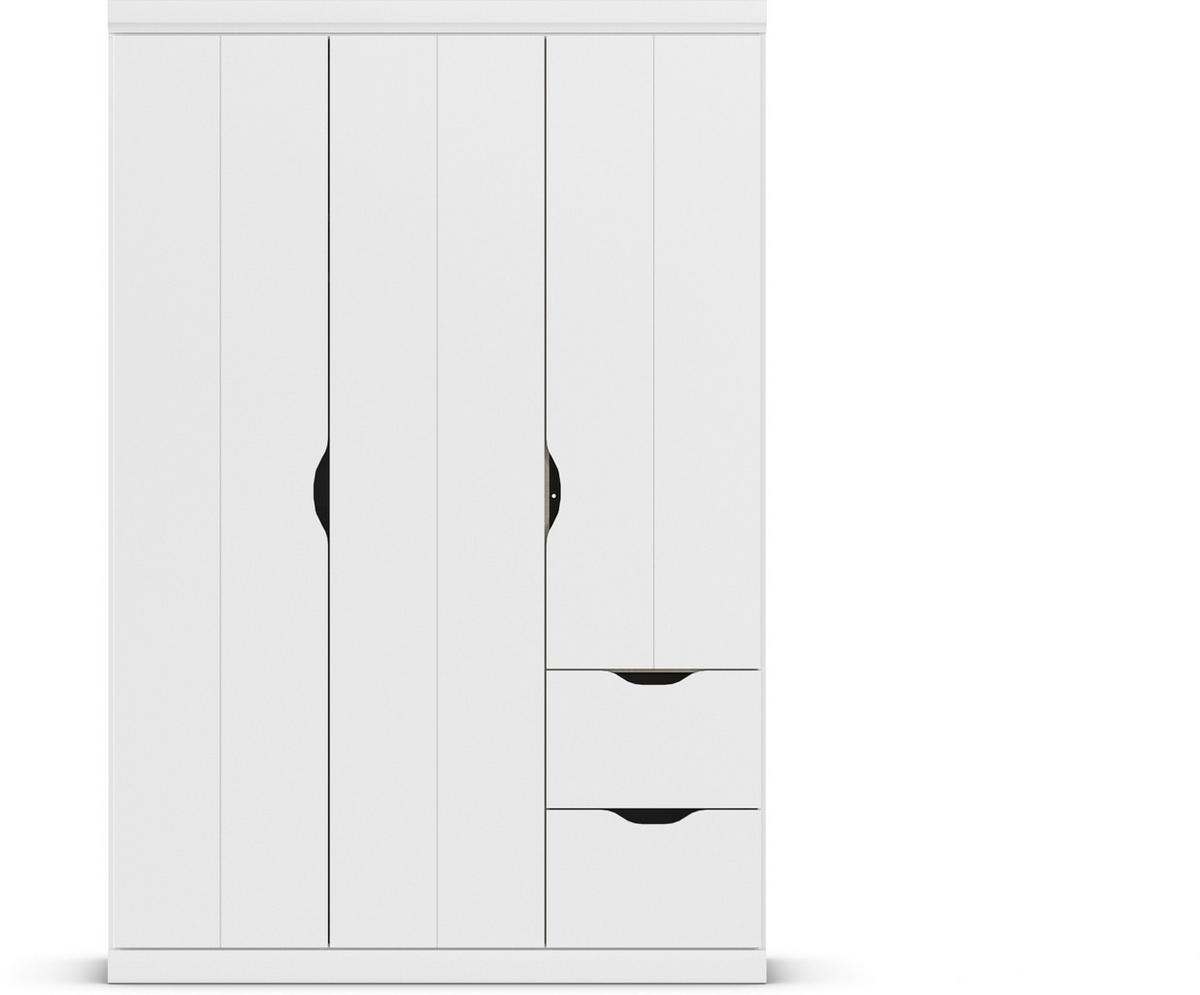KLEIDERSCHRANK in Weiss  - Weiss, Basics, Holzwerkstoff (136/203/56cm) - Boxxx