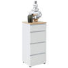 KOMMODE 45/102/41 cm  in Weiss  - Weiss/Eichefarben, Design, Holz/Holzwerkstoff (45/102/41cm) - Dieter Knoll