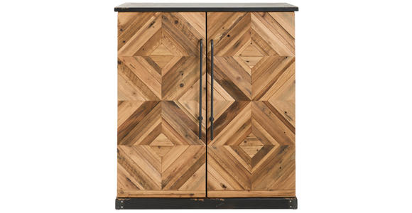 BARSCHRANK Tanne massiv Naturfarben, Schwarz  - Schwarz/Naturfarben, LIFESTYLE, Holz/Metall (84/92/46cm) - Landscape