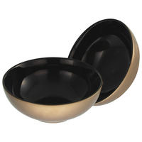 MÜSLISCHALENSET Golden Days schwarz 2-teilig 16 cm  - Goldfarben/Schwarz, Basics, Keramik (16cm) - Creatable