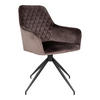 STOL MED ARMSTÖD sammet  - gråbrun/svart, Modern, metall/textil (56/89/62cm) - MID.YOU