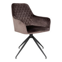STOL MED ARMSTÖD sammet  - gråbrun/svart, Modern, metall/textil (56/89/62cm) - MID.YOU