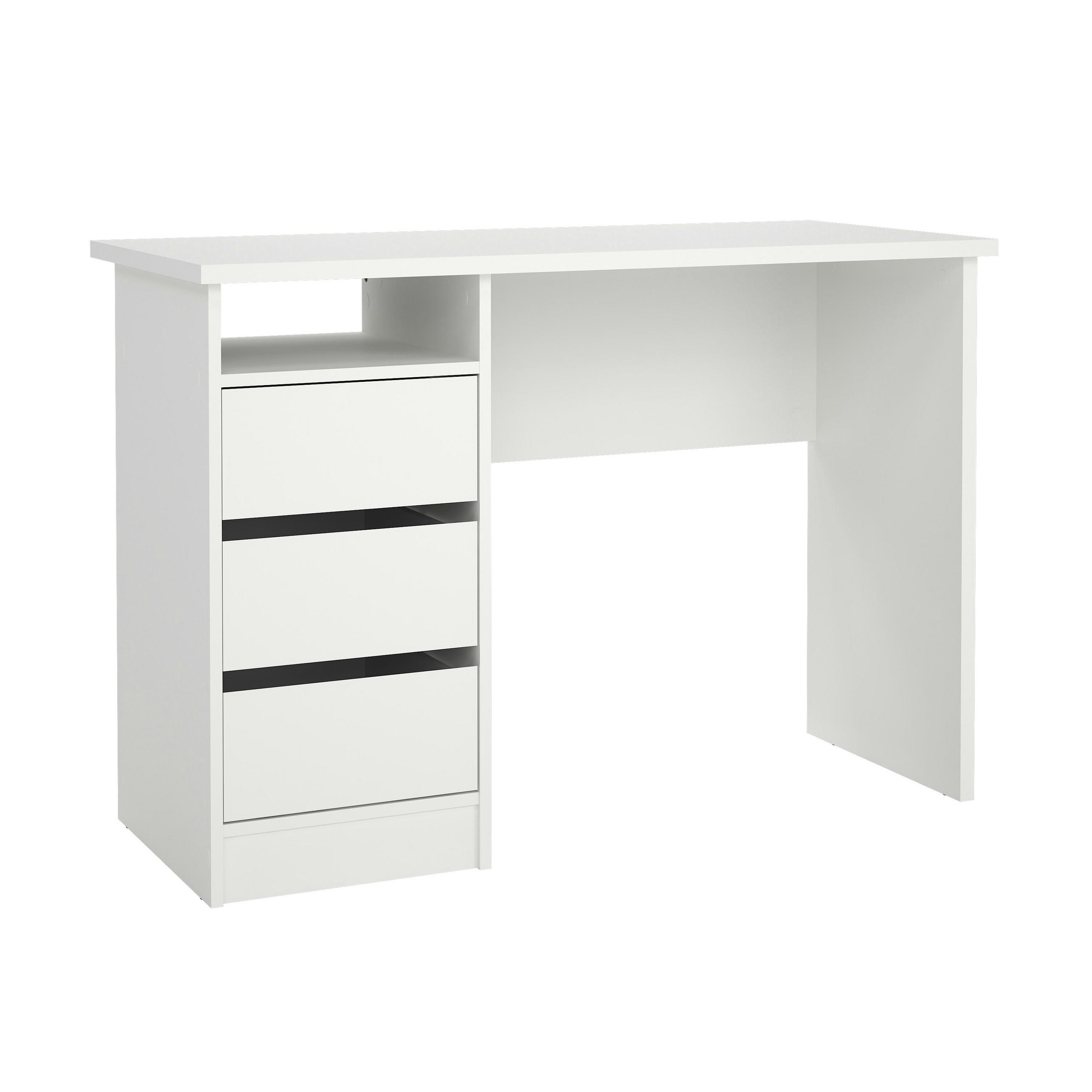 SKRIVBORD  i vit  - vit, Design, trämaterial (110/76/48,5cm) - Best Price