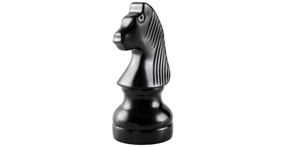 SCHACHFIGUR - Schwarz Hochglanz, LIFESTYLE, Kunststoff (10,5/22cm) - Ambia Home