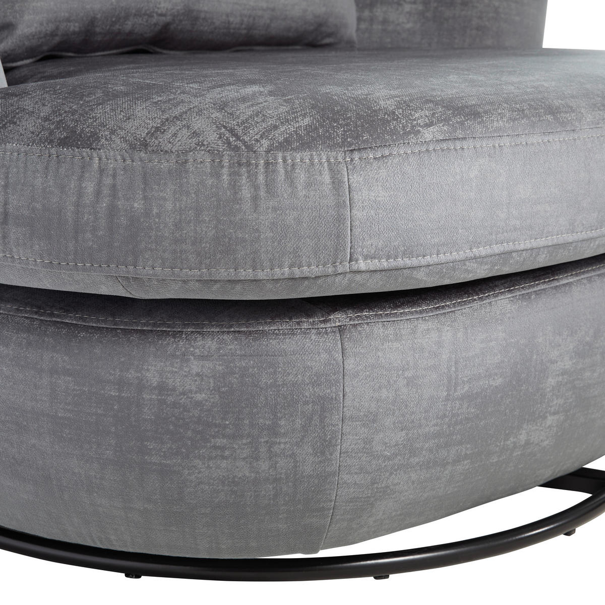 DESIGNSESSEL Flachgewebe Grau    - Edelstahlfarben/Grau, Trend, Textil/Metall (110/85/99cm) - Livetastic