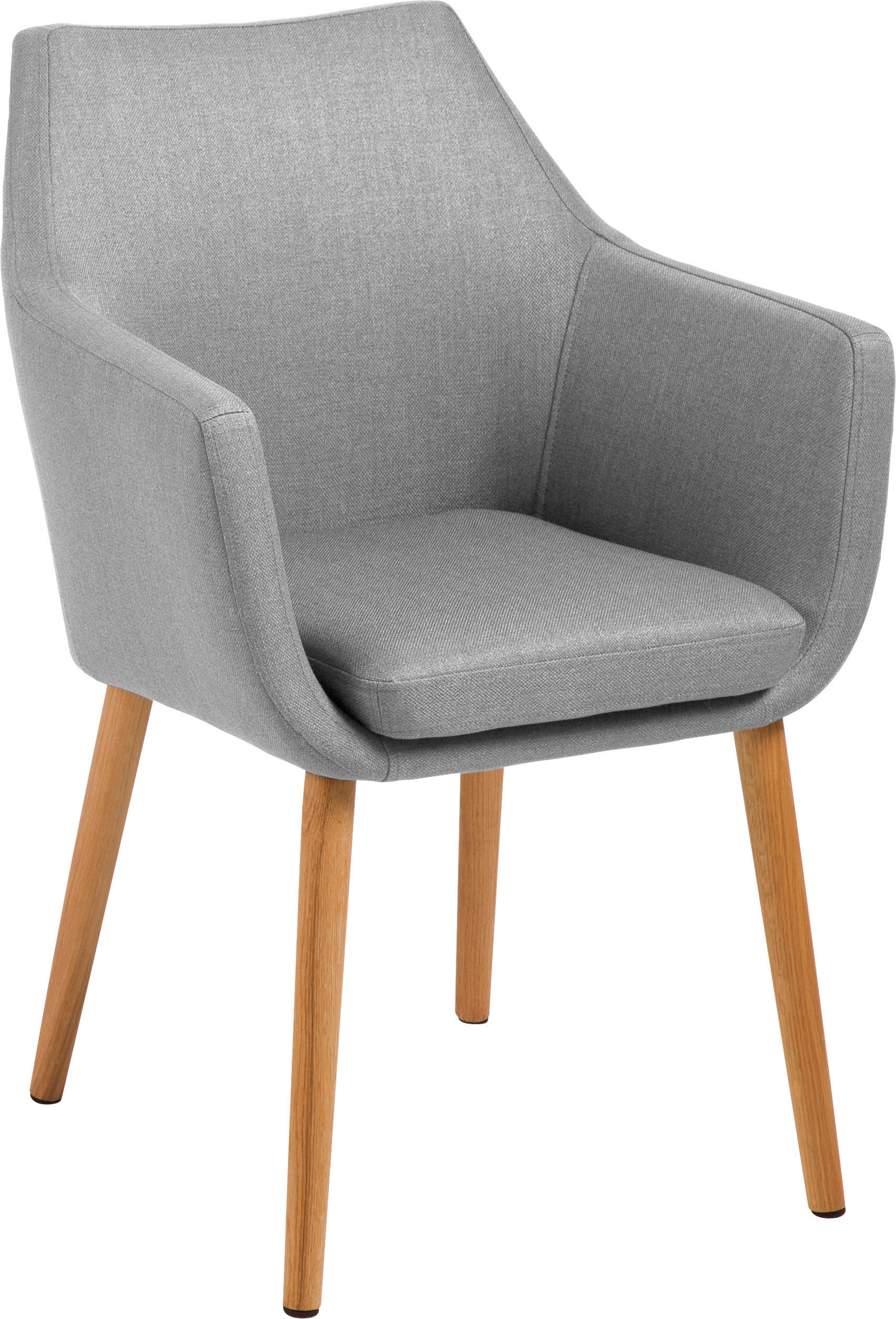 ARMLEHNSTUHL  in Webstoff  - Hellgrau, KONVENTIONELL, Holz/Textil (58/84/58cm) - Carryhome